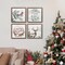 ArtbyHannah Framed Christmas Wall Art, Deer Christmas Wall Decor, 4 Pack 10x10 Inch Christmas Pictures Wall Decor with Robin, Indoor Christmas Decorations for Home